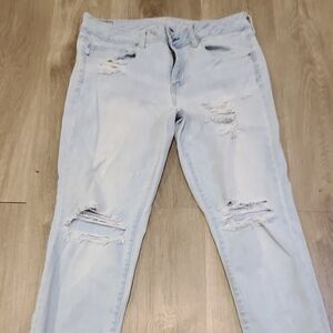 American Eagle Outfitters Light Blue Ripped Skinny Jeans